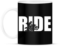 printfashion Ride motoros póló - Bögre - Fekete (9394193)