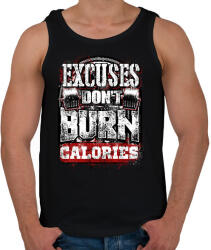 printfashion A kifogások nem égetnek kalóriát - Férfi atléta - Fekete (1065221)