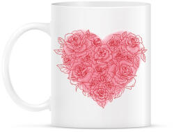 printfashion Rózsa szív - Bögre - Fehér (789807)