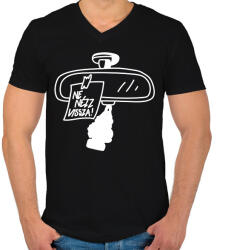 printfashion Ne nézz vissza! - Férfi V-nyakú póló - Fekete (16294811)