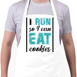 printfashion I run so I can eat cookies - Kötény - Fehér (7357644)
