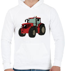 printfashion Red traktor - Férfi kapucnis pulóver - Fehér (3473817)