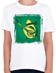 printfashion Gitáros avokádó - Gyerek póló - Fehér (5640792)