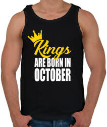 printfashion A királyok októberben születnek - Férfi atléta - Fekete (400837)