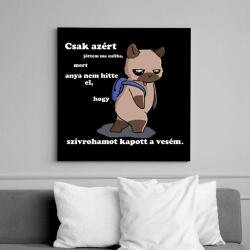printfashion Kenny, a capybara és a suli (fehér szöveg) - Vászonkép - Fekete (14656441)