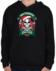 printfashion Testvériség - Gyerek kapucnis pulóver - Fekete (455990)