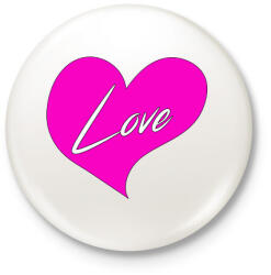 printfashion Love - Kitűző, hűtőmágnes - Fehér (11682004)