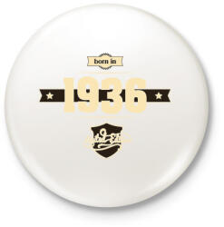 printfashion born-in-1936-cream-choco - Kitűző, hűtőmágnes - Fehér (3076804)