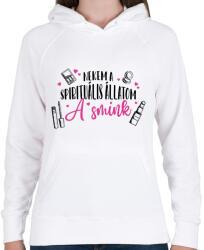 printfashion Spirituális állatom - Smink - Női kapucnis pulóver - Fehér (8468315)
