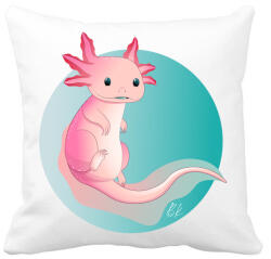 printfashion Pink axolotl - Párnahuzat, Díszpárnahuzat - Fehér (4219003)