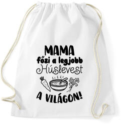 printfashion Mama főzi a legjobb húslevest a világon! - Sportzsák, Tornazsák - Fehér (16571193)