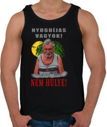 printfashion NYUGDÍJAS VAGYOK 2 - Férfi atléta - Fekete (5217356)