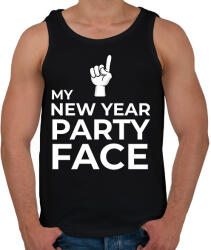 printfashion NEW YEAR PARTY FACE - Férfi atléta - Fekete (10928760)