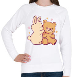printfashion Maci és nyuszi - Női pulóver - Fehér (14750944)