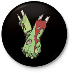 printfashion Szerelmes zombi - Kitűző, hűtőmágnes - Fekete (14056838)