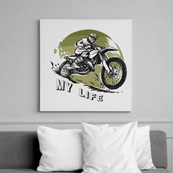 printfashion My life - Motoros minta - Vászonkép - Fehér (6640957)