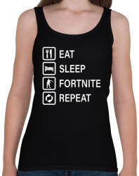 printfashion Eat Sleep Fortnite Repeat - Fehér - Női atléta - Fekete (1551743)