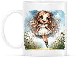 printfashion Kislány a tavaszi réten - Bögre - Fehér (15866404)