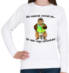printfashion aki másnak vermet ás. . . - Női pulóver - Fehér (2088265)