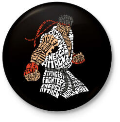 printfashion Hadouken - Kitűző, hűtőmágnes - Fekete (3091431)