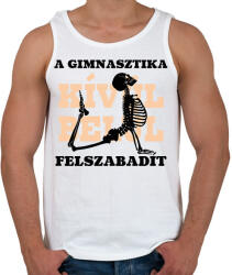 printfashion A gimnasztika felszabadít - fekete - Férfi atléta - Fehér (7166551)