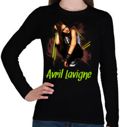 printfashion avril lavigne - Női hosszú ujjú póló - Fekete (2343542)