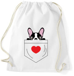 printfashion Boston Terrier zsebben - Sportzsák, Tornazsák - Fehér (7097752)