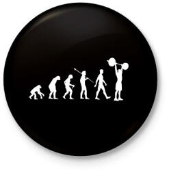 printfashion Evolution Weights - Kitűző, hűtőmágnes - Fekete (3098174)