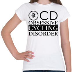 printfashion OCD - Biciklis - Női póló - Fehér (7430162)