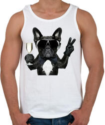 printfashion Francia Buldog - Férfi atléta - Fehér (2541483)