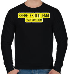 printfashion szeretek itt lenni - Férfi pulóver - Fekete (7036028)