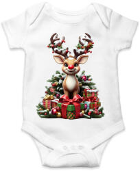 printfashion Rudolf, a piros orrú rénszarvas - Baba Body - Fehér (14954176)