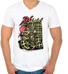 printfashion Rock accident - graffiti style - Férfi V-nyakú póló - Fehér (4654065)