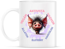 printfashion Vegán aktivista póló - Bögre - Fehér (15787492)