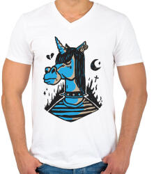 printfashion Unikornis depis - depressziós - Férfi V-nyakú póló - Fehér (4185908)