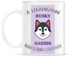 printfashion A legnagyobb gazdi - Husky - hónappal - Bögre - Fehér (6301500)