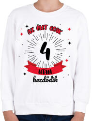 printfashion Az élet csak ezután kezdődik - Számmal - Gyerek pulóver - Fehér (7944324)