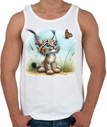 printfashion Hiúz pillangóval - Férfi atléta - Fehér (15866445)