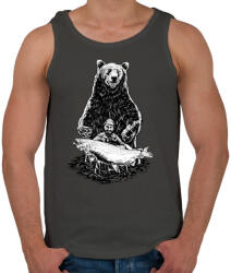 printfashion Horgász a pácban - Férfi atléta - Sötétszürke (303)