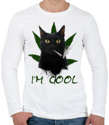 printfashion IM COOL - Férfi hosszú ujjú póló - Fehér (1749700)