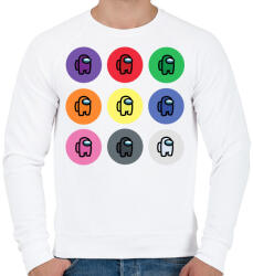 printfashion Among us - Színes crewmates - Férfi pulóver - Fehér (4064316)