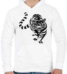 printfashion Tigris - Férfi kapucnis pulóver - Fehér (14994921)