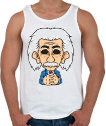 printfashion Albert Einstein - Férfi atléta - Fehér (2955549)