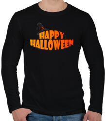 printfashion Happy Halloween sapkás - Férfi hosszú ujjú póló - Fekete (1827440)
