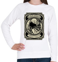 printfashion 1973 Velem ne szórakozz - Női pulóver - Fehér (5919928)