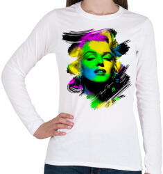 printfashion marilyn-monroe-png - Női hosszú ujjú póló - Fehér (4179635)