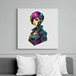 printfashion Cyber Lány - Vászonkép - Fehér (16715825)