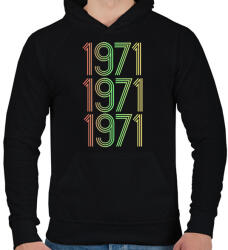 printfashion 1971 - Férfi kapucnis pulóver - Fekete (4273712)