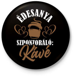 printfashion Anya és a kávé - Kitűző, hűtőmágnes - Fekete (4712432)