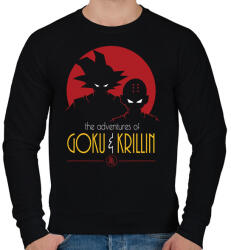 printfashion Goku és Krillin - Férfi pulóver - Fekete (356651)